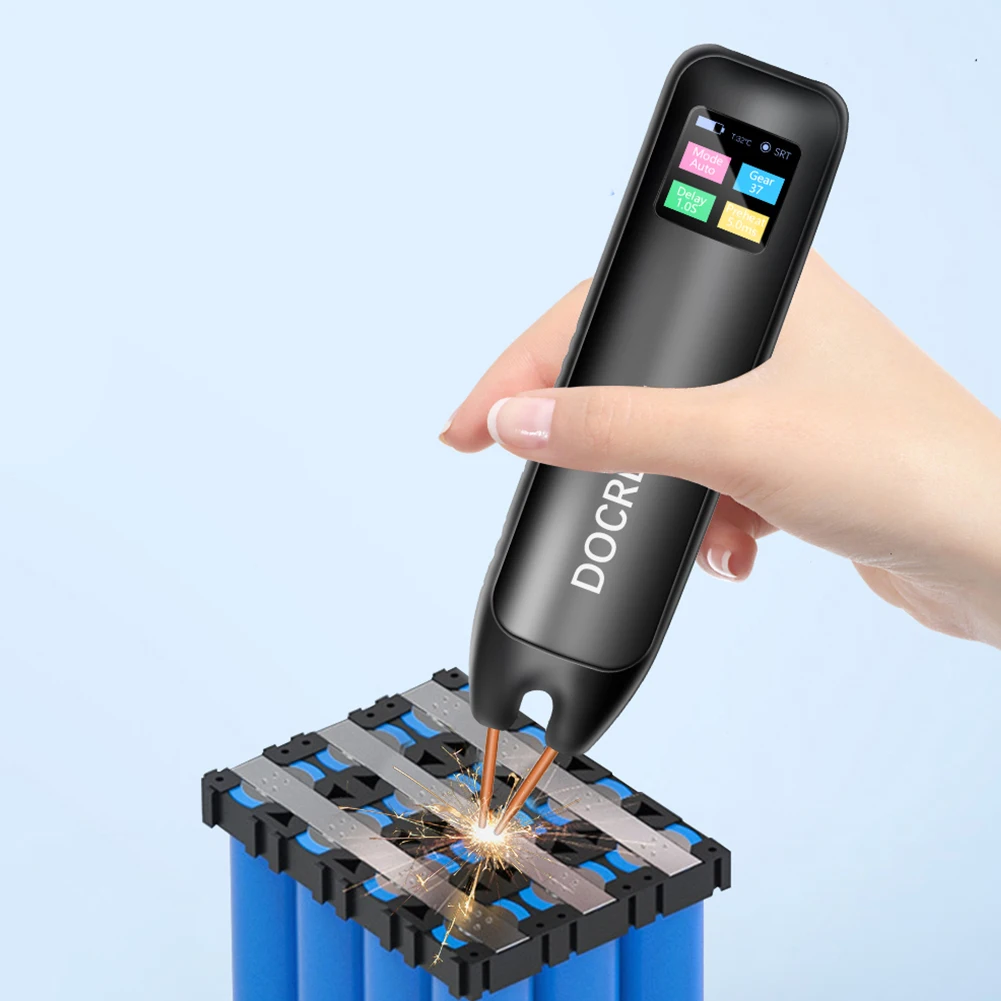 Saldatrice a punti a batteria Saldatrice a punti portatile regolabile con 99 ingranaggi Modalità manuale automatica per foglio di nichel a batteria 18650