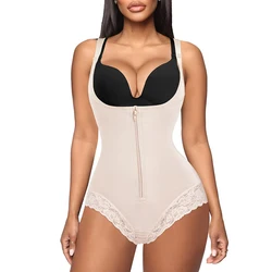 Zip Waist Lace Slimming Shaper Corset Tummy Control Push Up Shapewear Butt Lifter Underwear Bodysuit Women Plus Size S-6XL FAJAS