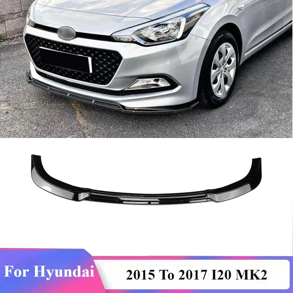 Front Bumper Lip Splitter Spoiler Diffuser Guard Cover By ABS Body Kits Tuning 2015 To 2017 For Hyundai I20 MK2 Pre-facelift Car