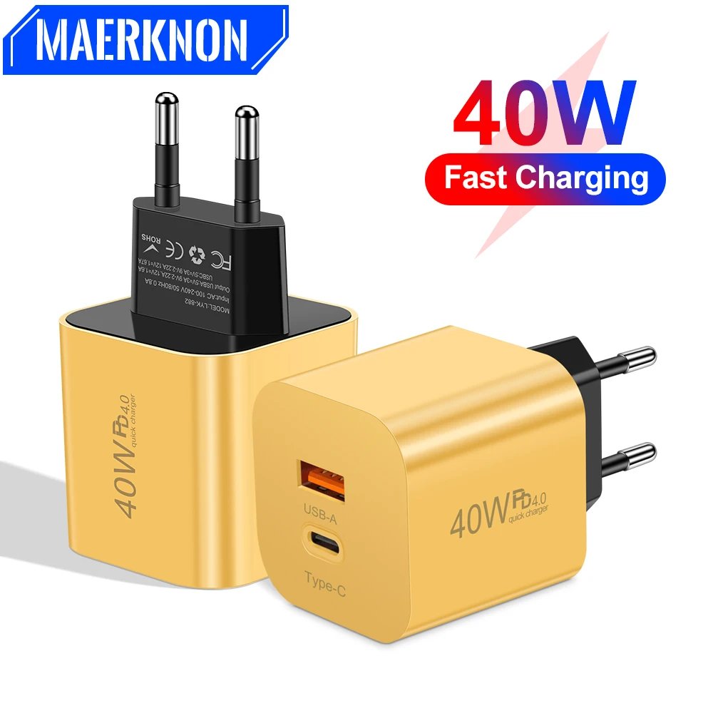 

PD 40W USB C Charger Quick Charger 3.0 Fast Charger Type C PD Power Adapter For iPhone 15 Pro Xiaomi Samsung USB Wall Adapter