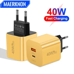 PD 40W USB C Charger Quick Charger 3.0 Fast Charger Type C PD Power Adapter For iPhone 15 Pro Xiaomi Samsung USB Wall Adapter