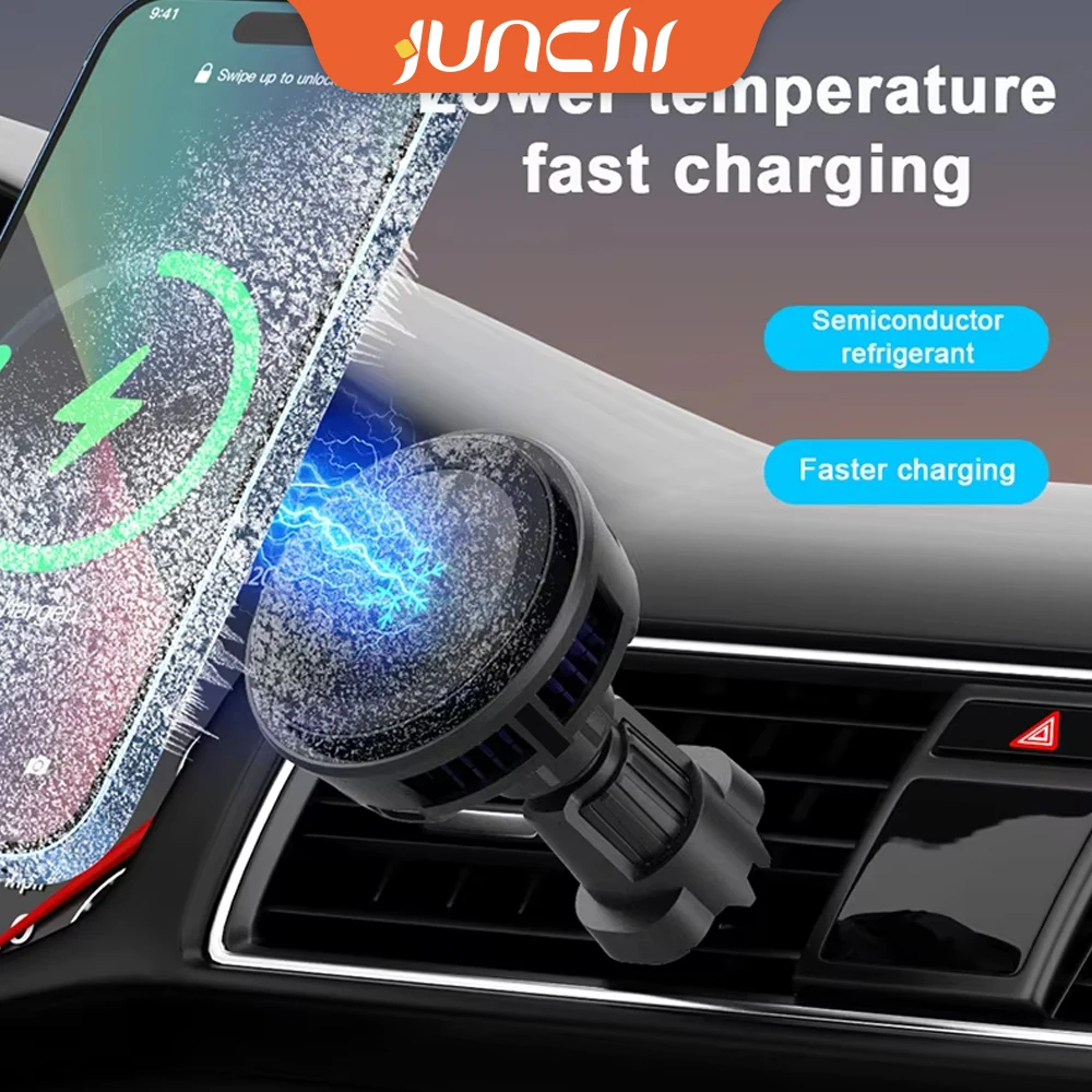 15W Car Magsafe Wireless Charger for iPhone 15 Pro Samsung S24 Xiaomi Magnetic Car Wireless Charger Phone Holder for iPhone 14