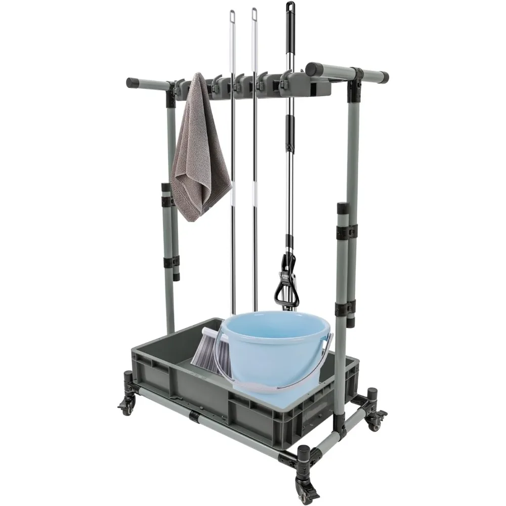 

Отдельно стоящая напольная швабра и подставка для метлы со складными крючками для чистки и садовых принадлежностей