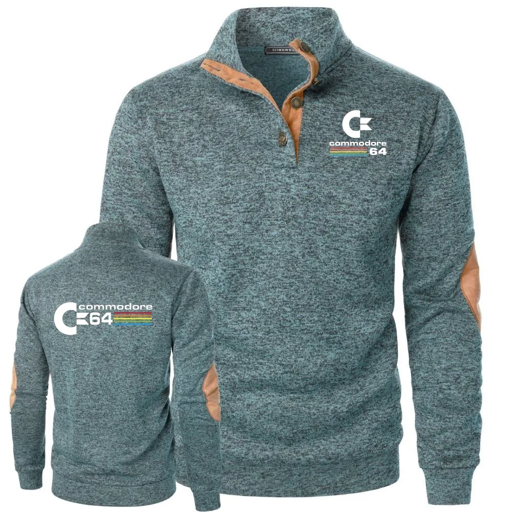 Commodore 64 sudadera para ir al trabajo en la oficina chaqueta para hombre C64 Amiga ordenador cálido jersey de lana ropa deportiva HipHop suéter de cuello alto