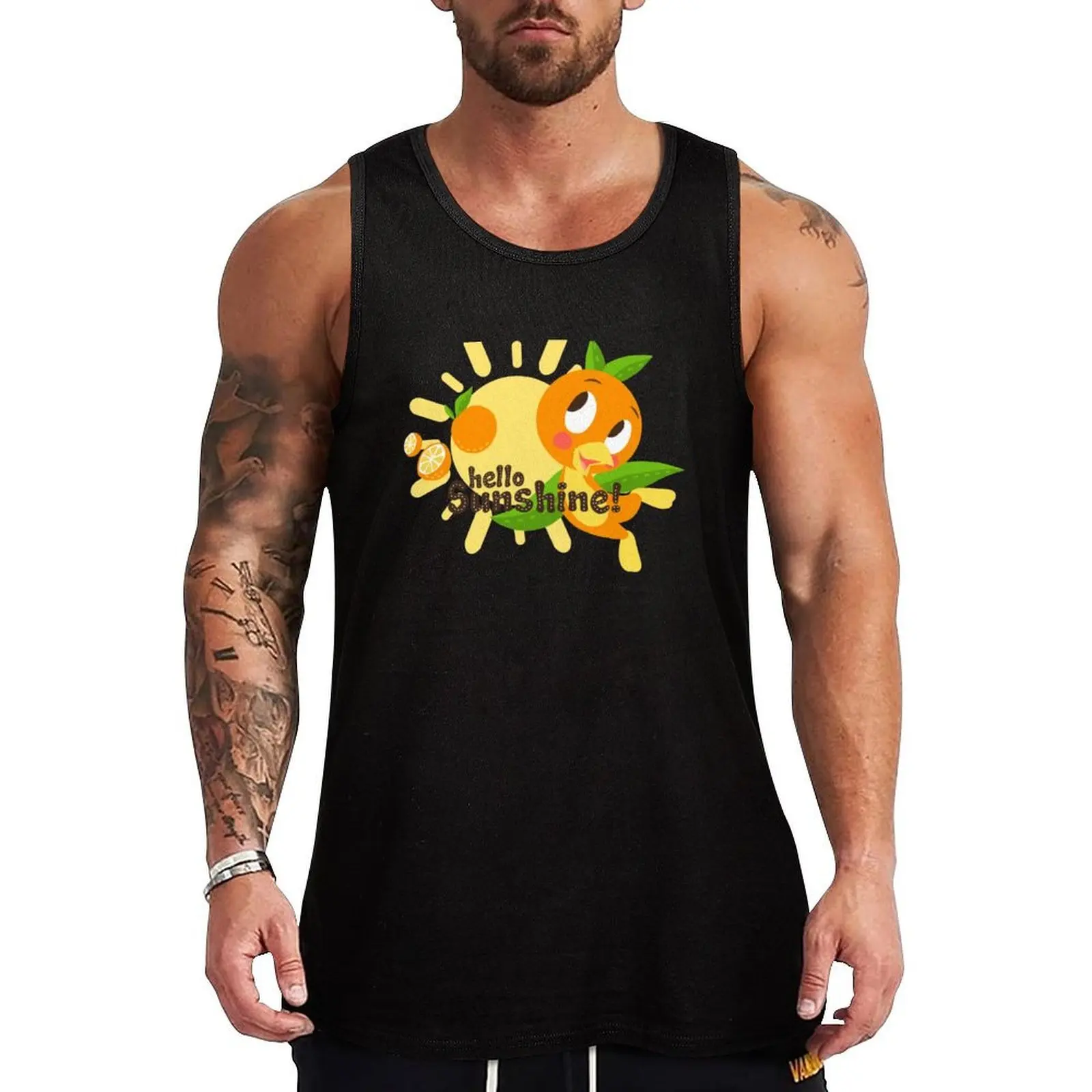 Hello Sunshine! - Orange Bird (white background) Tank Top Soft Casual Tank Top Loose Sleeveless Everyday Shirt