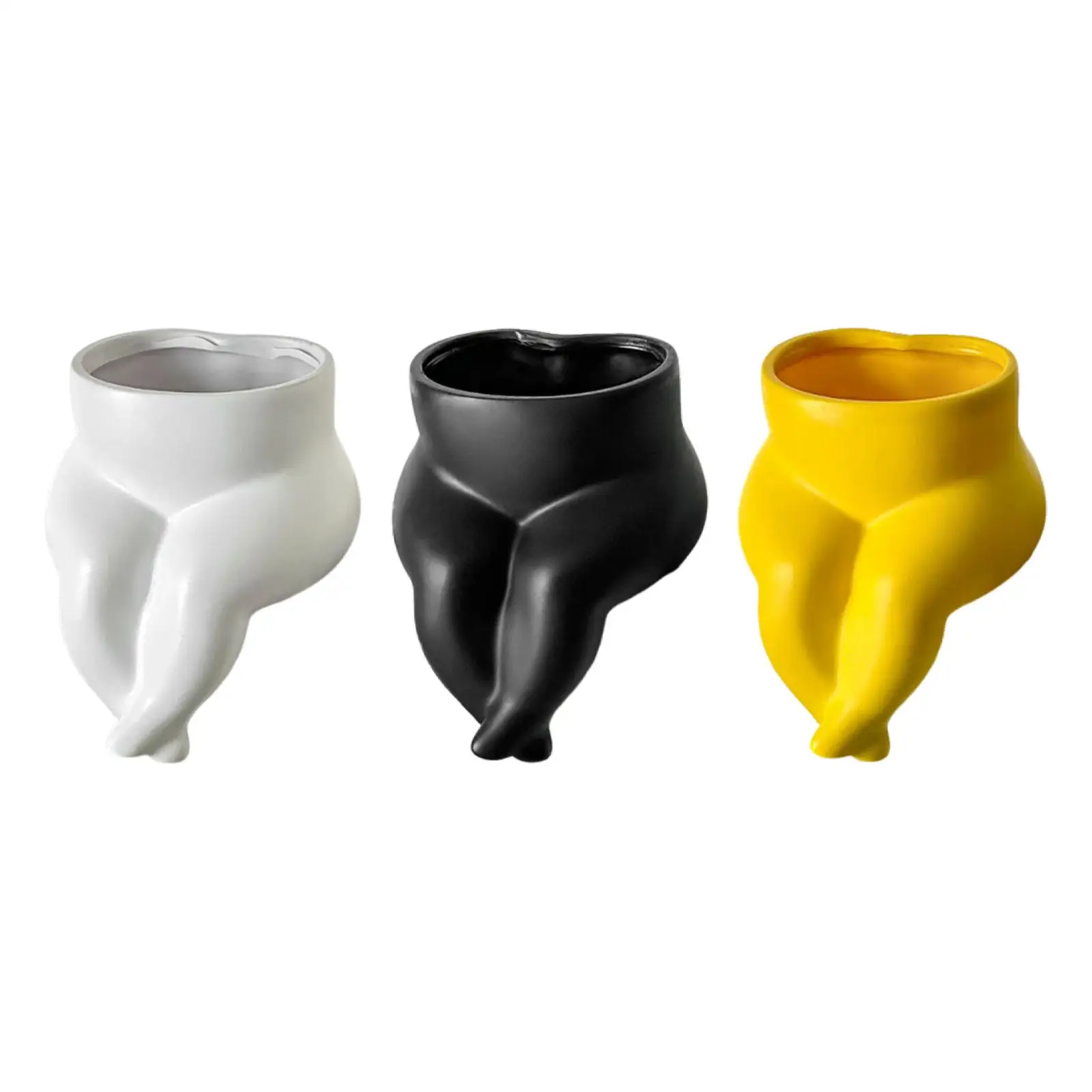 Body Sculpture Plant Pot Planter Accessory Decorative for Fireplace Decor Lightweight Multipurpose Storage Pot 4.3x4.7x5.1inch