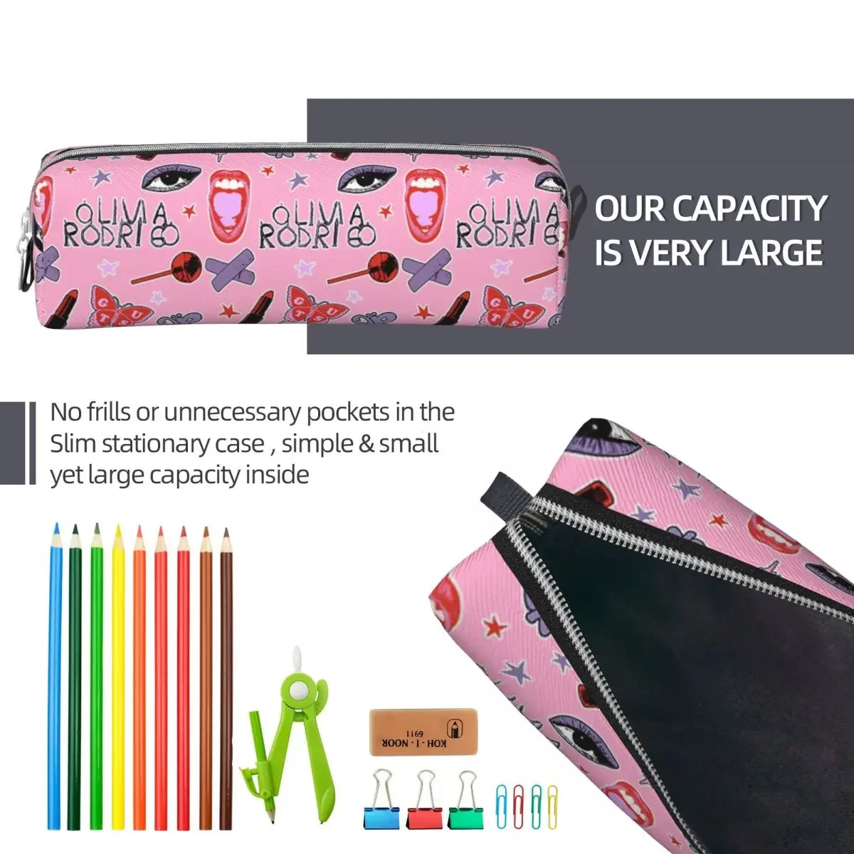 Cool Pencil Case Guts Sour Spill Ur Vampire  Box School  Cases Boy Girl Square Pattern Stationery Organizer