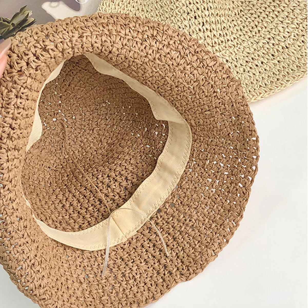 1PC Beach Korean Straw Hat Summer Women Visor Bucket Hat Fisherman Hat Hand Weaving Panama Girl Fishing Chapeau Sun Hats Tool