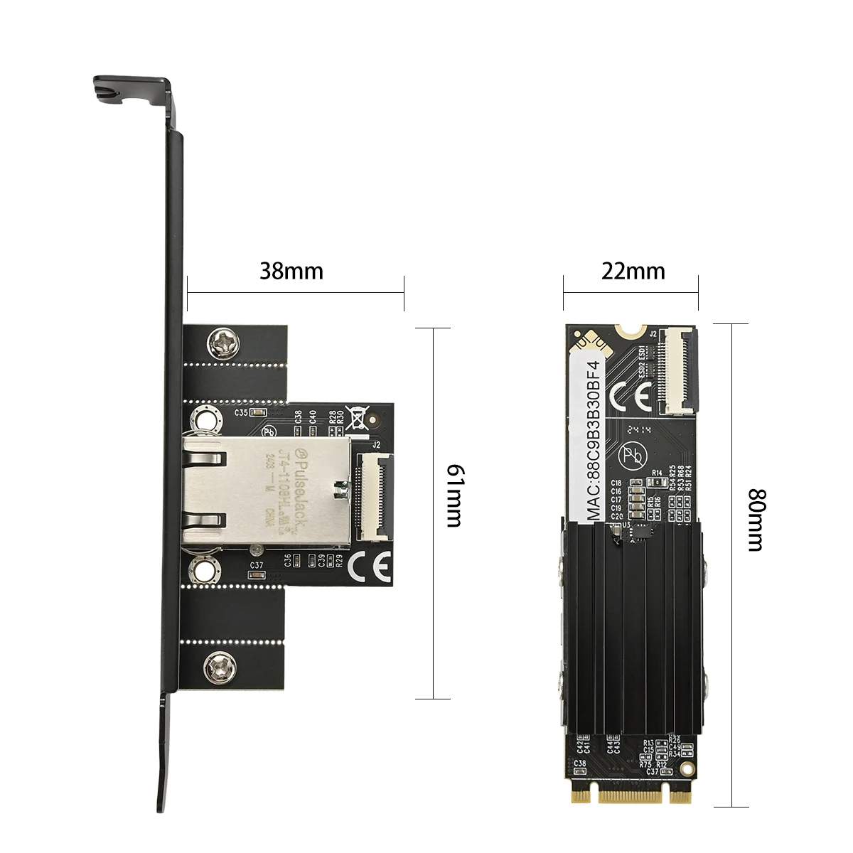 Iocrest M.2ไปยังพอร์ตเดียว10 GBase Ethernet Gigabit NIC B KEY M KEY 10g/2.5g/1000M RJ45การ์ดอะแดปเตอร์เครือข่าย LAN ชิป AQC113