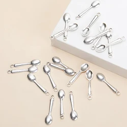 20pcs Silver Color Kitchen Cooking Spoon Charms For Women Men DIY Jewelry Making Accessories