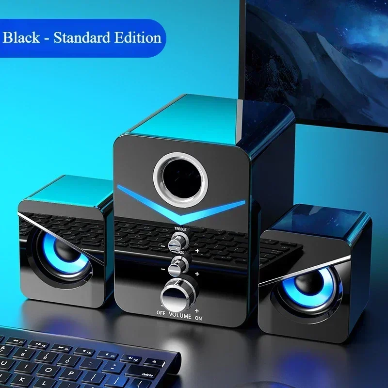 SADA Computer Speaker Home Desktop Computer Laptop Universal Small Speaker Wired Desktop Subwoofer Speaker