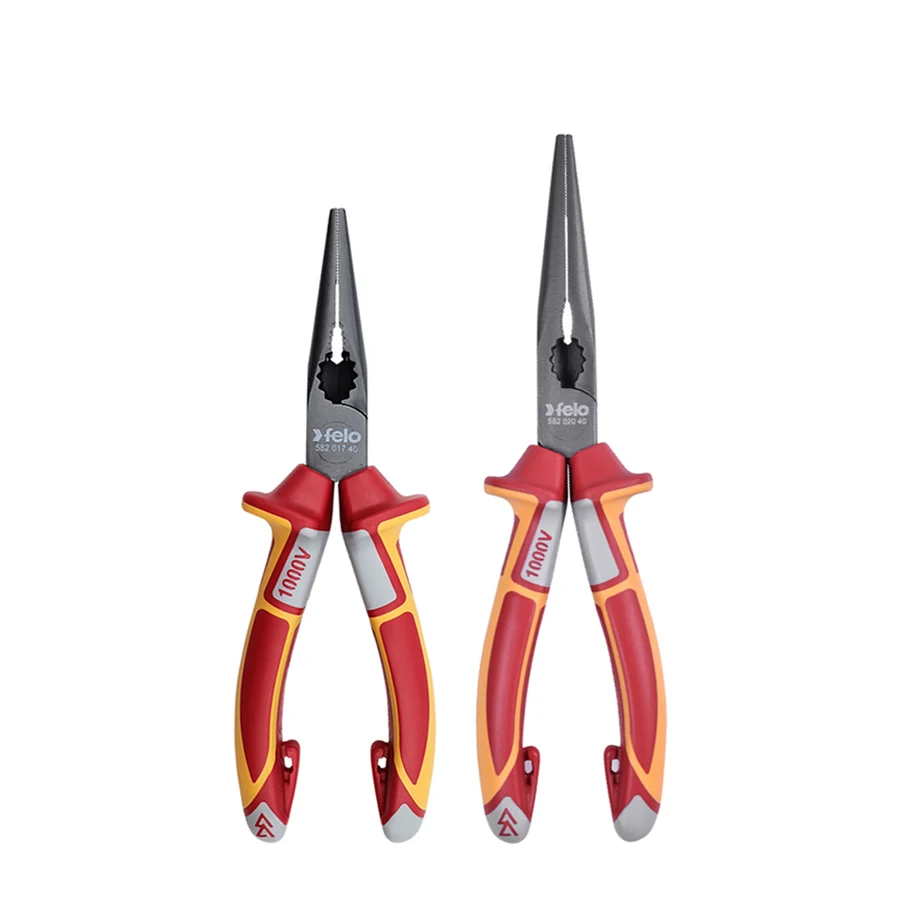 

German Felo 1000V Insulated Long Nose Pliers for Gripping,Cutting Needle Nose Pliers Electrician Snip Nose Plier 58201740|02040