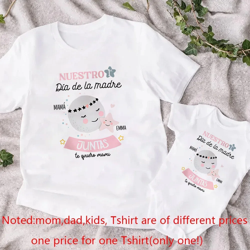 Personalized Our First Mothers Day Mama & Baby Matching Outfit Mom T-shirt Custom Name Infant Romper Mother\'s Day Outfits Tops