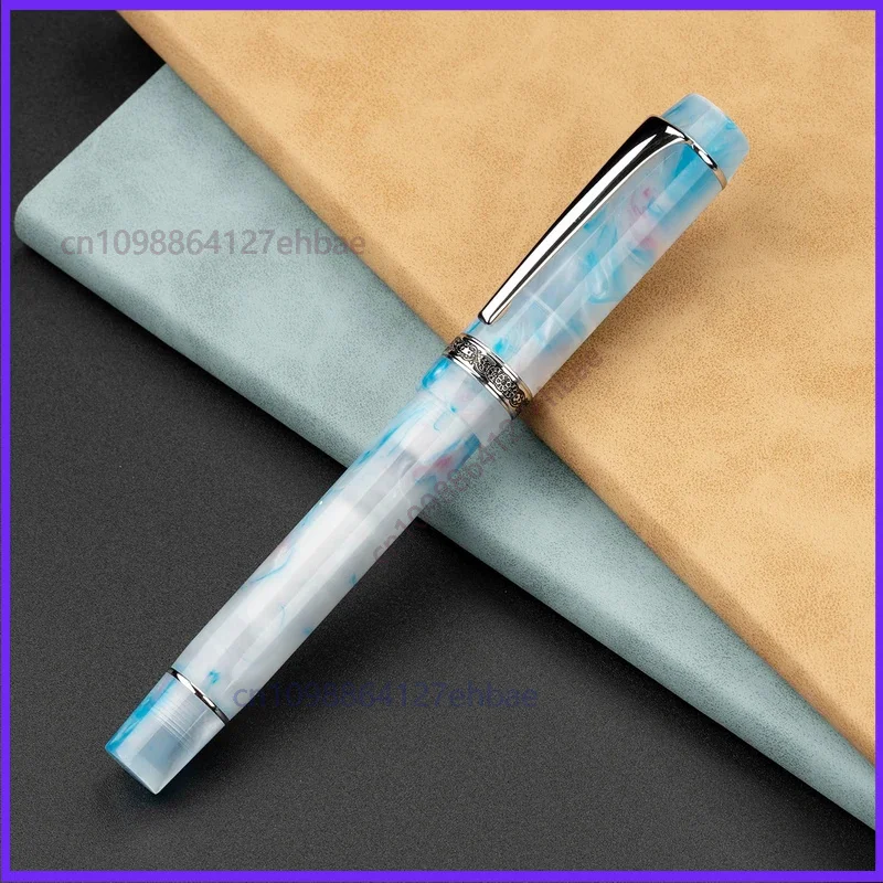 For Kaigelu 316A Cute Blue White Iridium Acrylic Fountain Pen EF/F/M Ink Pen for Writing Office and Business