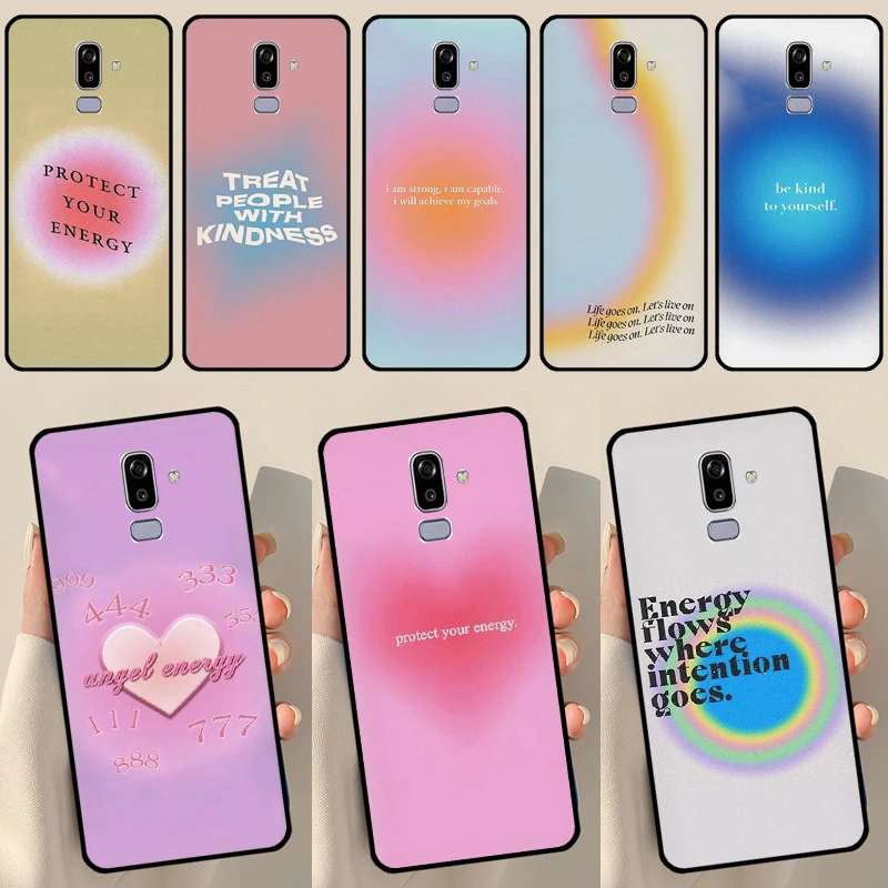 Ins Style Spiritual Angel Energy Hippie Cover For Samsung Galaxy J4 J6 Plus 2018 A6 A7 A8 A9 J8 J1 2016 A3 A5 J3 J7 J5 2017 Case