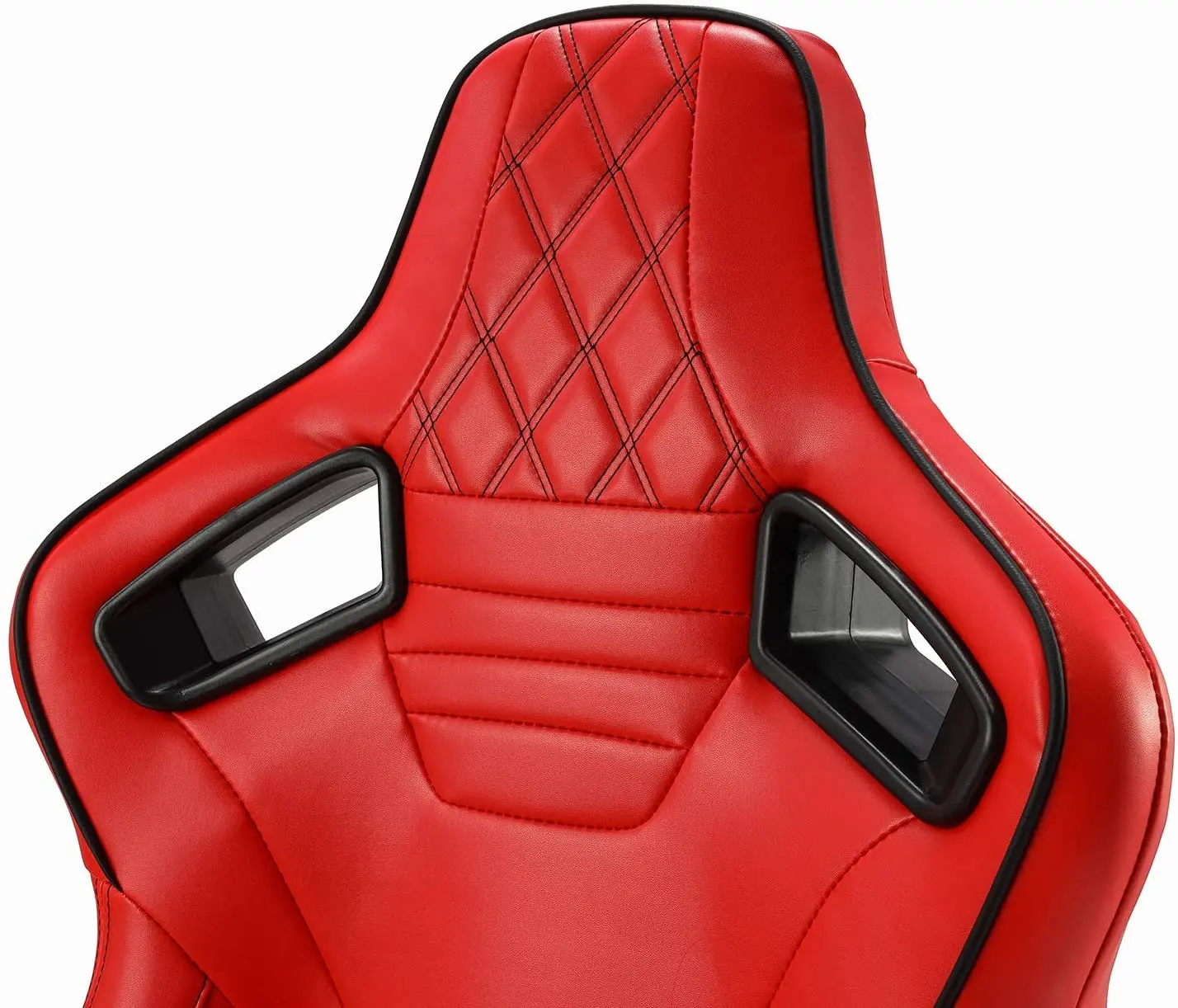 Universal Red PVC Leather Red Stitch With Double Slider Bucket Sim Racing Bucket Seat view 2