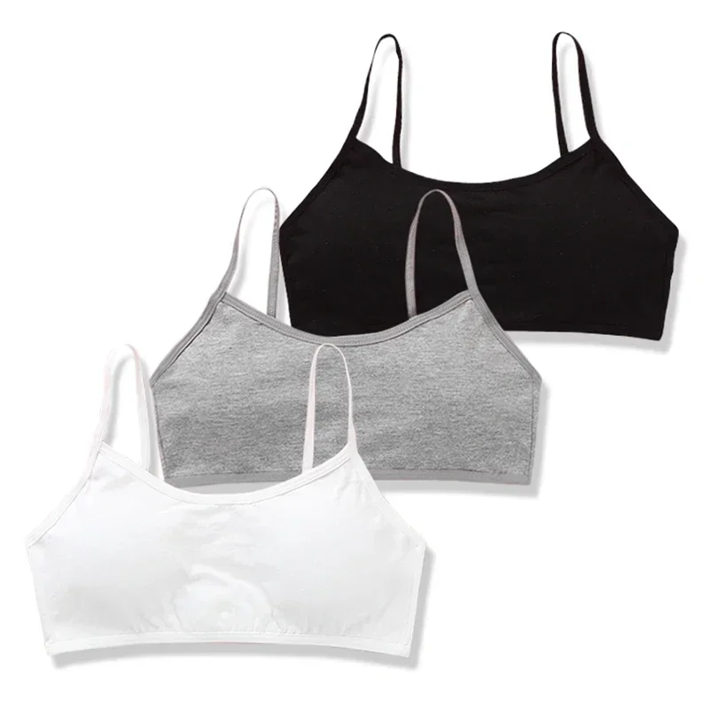 Girls Bra Sport Cotton Soild Underwear Teenagers Wireless Training Bra 8-14years