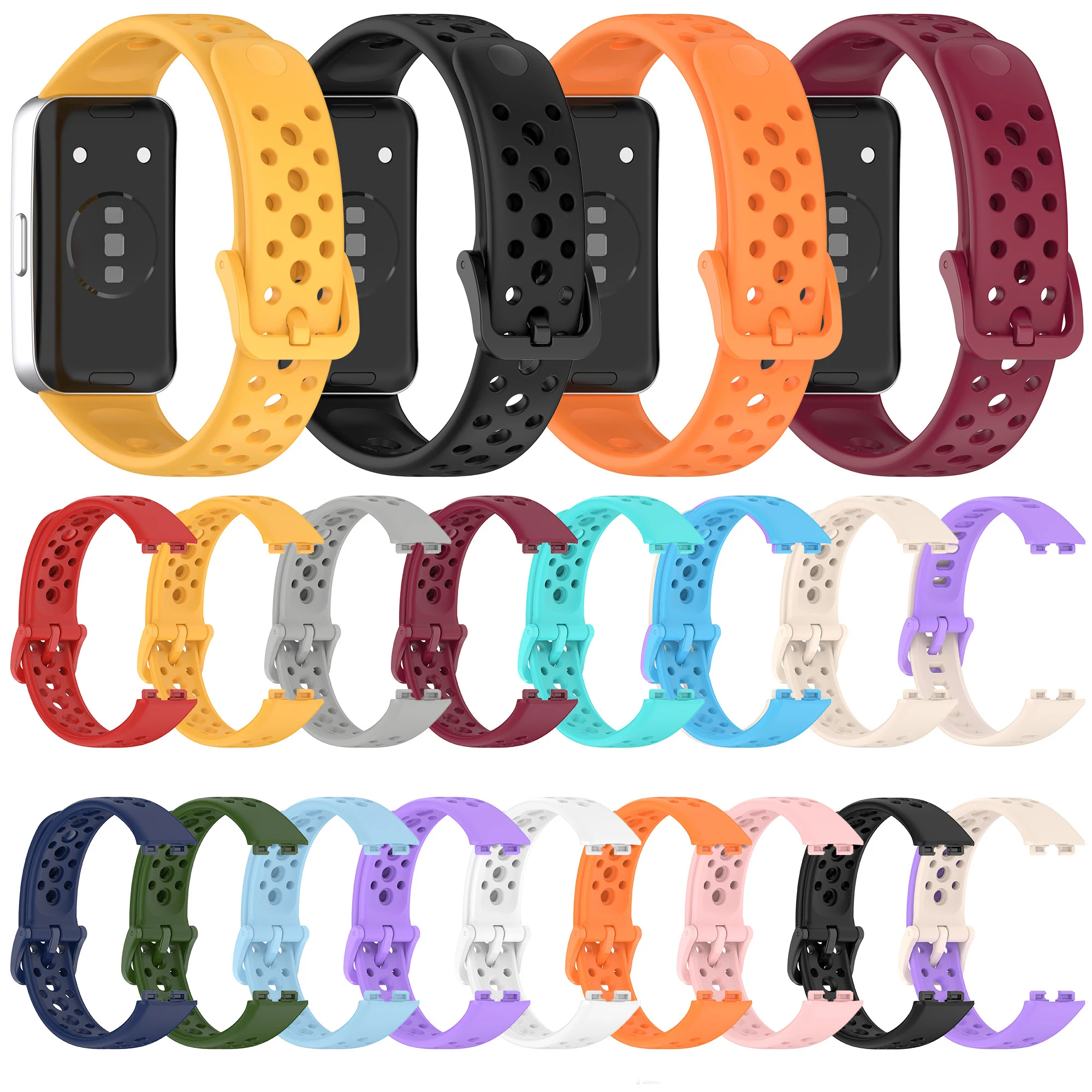 Breathable Silicone Strap For Huawei Band 9 Smartwatch Bracelet Correa Sport Watchband For Huawei Band 8 9 Wristband Accessories