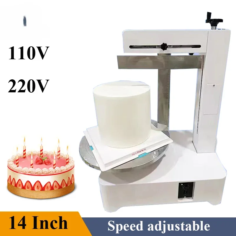 NEW Update Automatic Birthday Cake Cream Coating Filling Machine 14 Inch Cakes Cream Butter Spreading Daubing Icing Maker