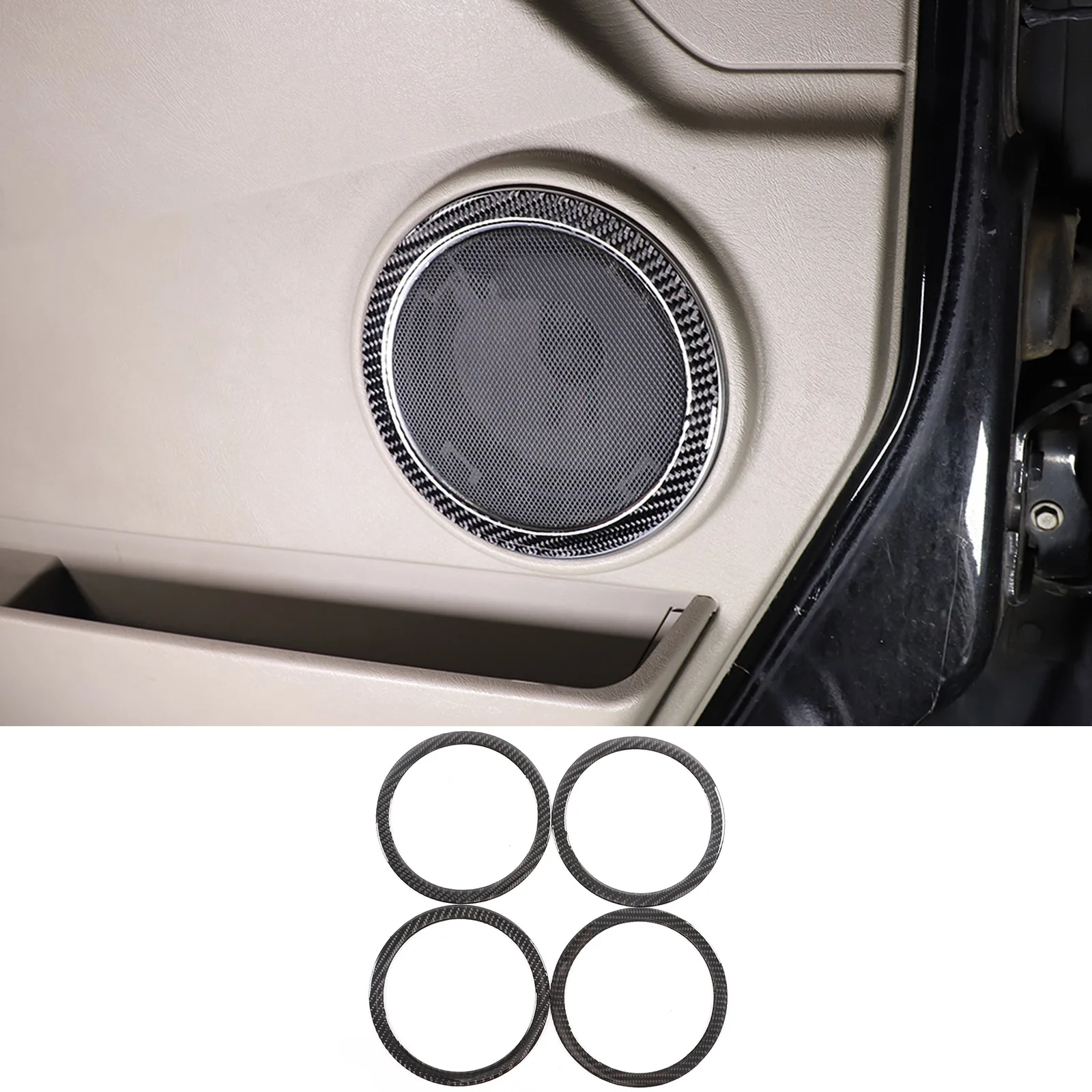 

Soft Carbon Fiber Car Door Hron Speaker Ring Panel Trim Sticker For Hummer H2 2003-2007 Car Interior Accessories