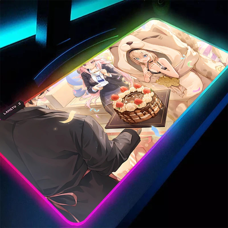 

Светодиодный коврик для мыши, игровые аксессуары, RGB-ноутбук, коврик для клавиатуры Honkai Impact 3, геймер, специально предназначенный для киберспортивных игр, коврик для мыши