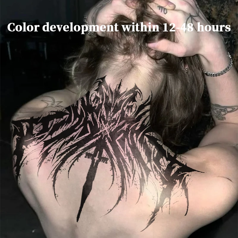 Symmetrical Tribal Gothic Cross Sword  Herbal Juice Tattoo Sticker Temporary Tattoos Fake Tatoo Hotwife Cheap Goods New Toys Art