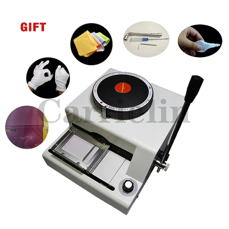 PVC Card Embosser Emboss Number Machine 68 Letters Characters Manual Stainless Steel Metal DIY Coding Machine