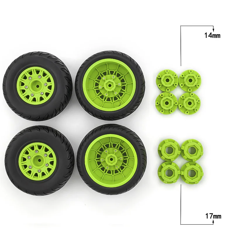 4Pcs 110mm 1/8 1/10 Short Course Truck Tire with 12mm 14mm 17mm Wheel Hex for TRAXXAS Slash ARRMA SENTON Vkar SCTX10 HPI RC Car