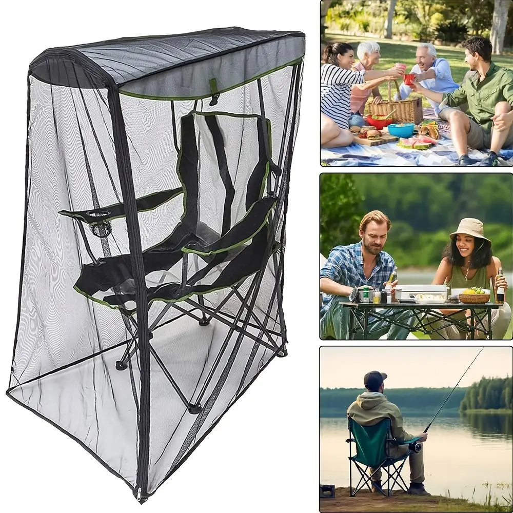Hiking Zipper Opening Mosquito Net Cover Foldable Design Compact Size Bug Mesh Tent Insect Proof Mosquito Net Outdoors