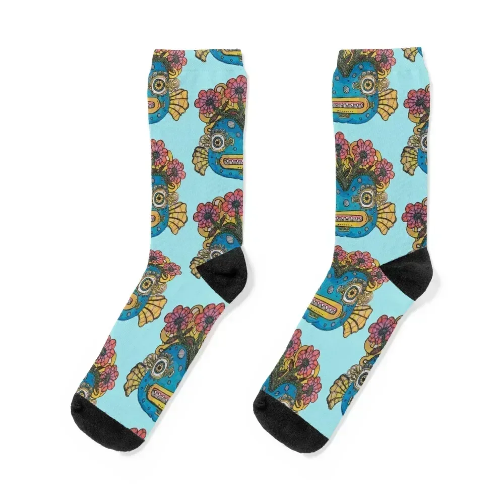 Cyborg Fish Socks gym man funny sock floral Socks Girl Men's