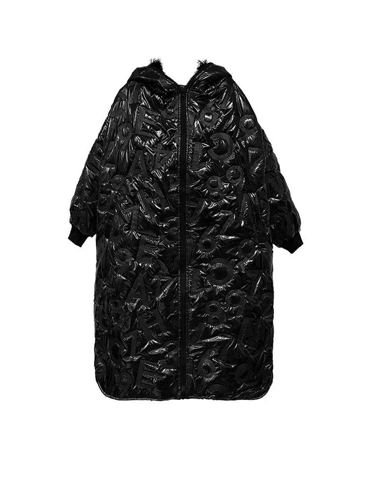 Imagem -05 - Xitao Mulheres Parkas Moda Nova Deusa Ventilador Bolso 2023 Inverno Split Gola com Capuz Pequeno Fresco Casual Parkas Dmy1754