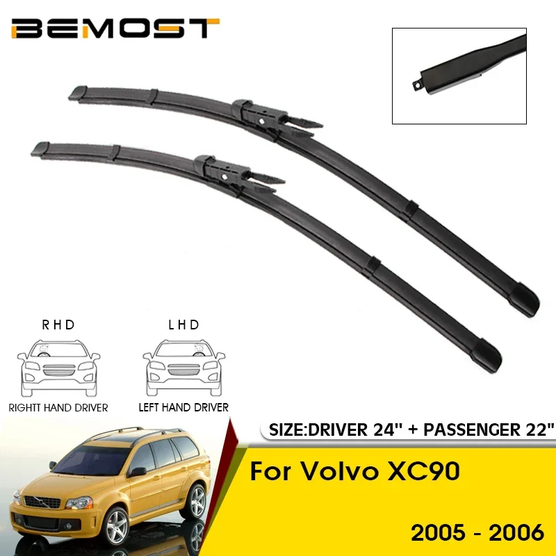 Car Wiper Blades For Volvo XC90 2005-2006 Windshield Windscreen Front Window Blades  24