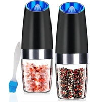 Electric Salt And Pepper Mill Set Automatic Gravity Sensor Spice Mills Salt Mill With LED Light Adjustable Coarseness ABS