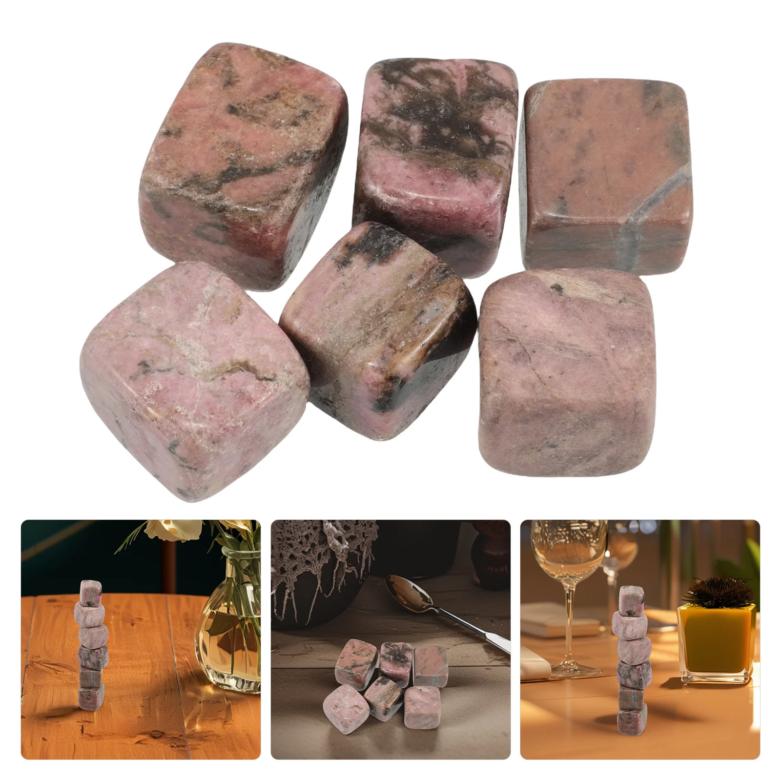 6 Piedras de Whisky de Cristal Reutilizables, Enfriadores para Whisky, Vino, Ginebra, Jugo, Herramientas de Enfriamiento Portátiles, Temperatura de Bebidas