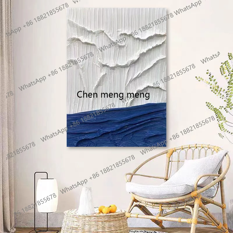 

Modern living room entrance high sense physical decoration painting designer villa living room