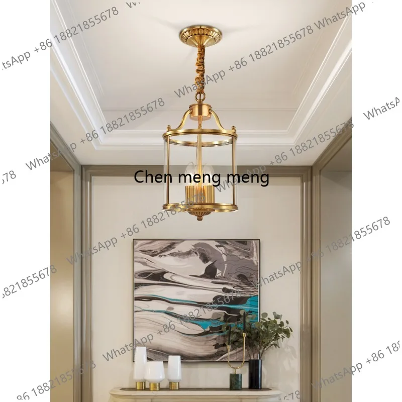

American restaurant all-copper chandelier European bedroom bar counter light aisle corridor foyer entrance entrance lighting