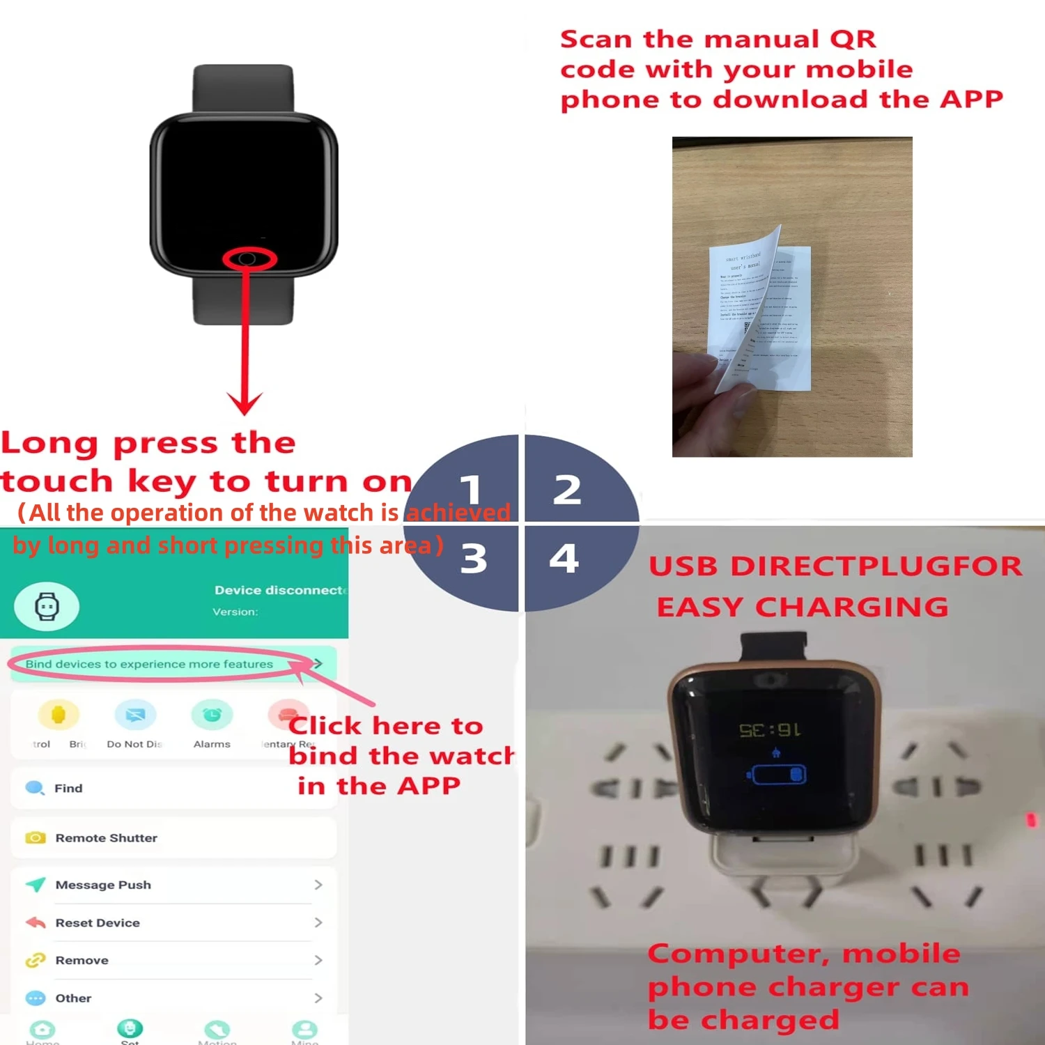 Smart Watch Für Männer Frauen Sport Modus Musik Steuerung Kalorien Abstand Fitness Smart Band Nachricht Erinnern Smart Armband Android IOS – Detail 24