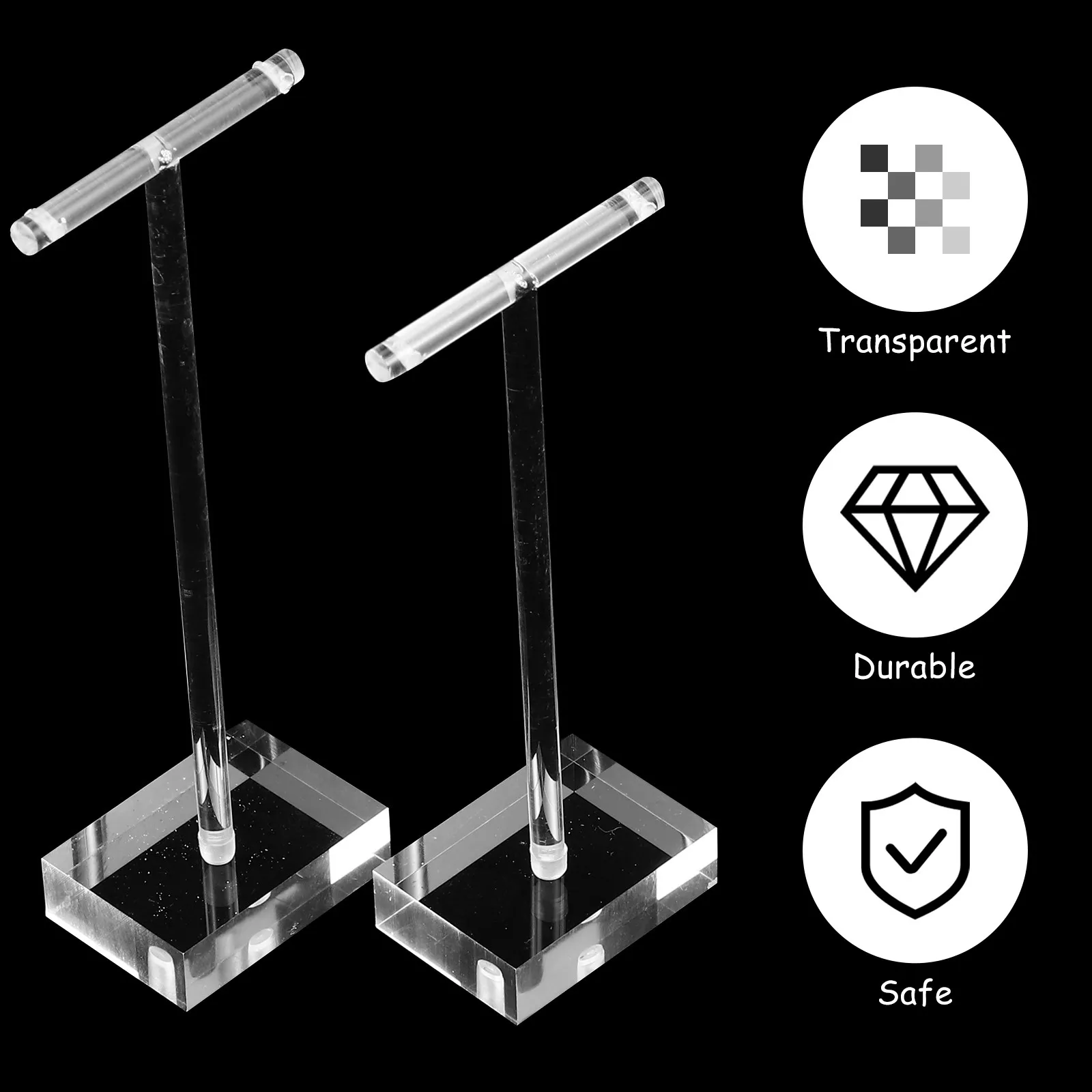 

4Pcs Earring Display Rack T-Shape Acrylic Jewelry Organizer Stand for Earrings Ear Studs Necklace Storage Home Decor