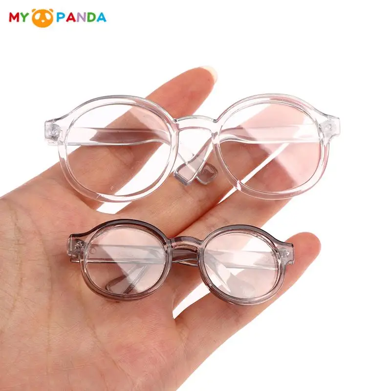 Plush Doll Glasses Accessory Round Frame 6.5/9.5cm Miniature Eyewear Clear Lens Colorful Eyeglasses Style For Doll Accessories