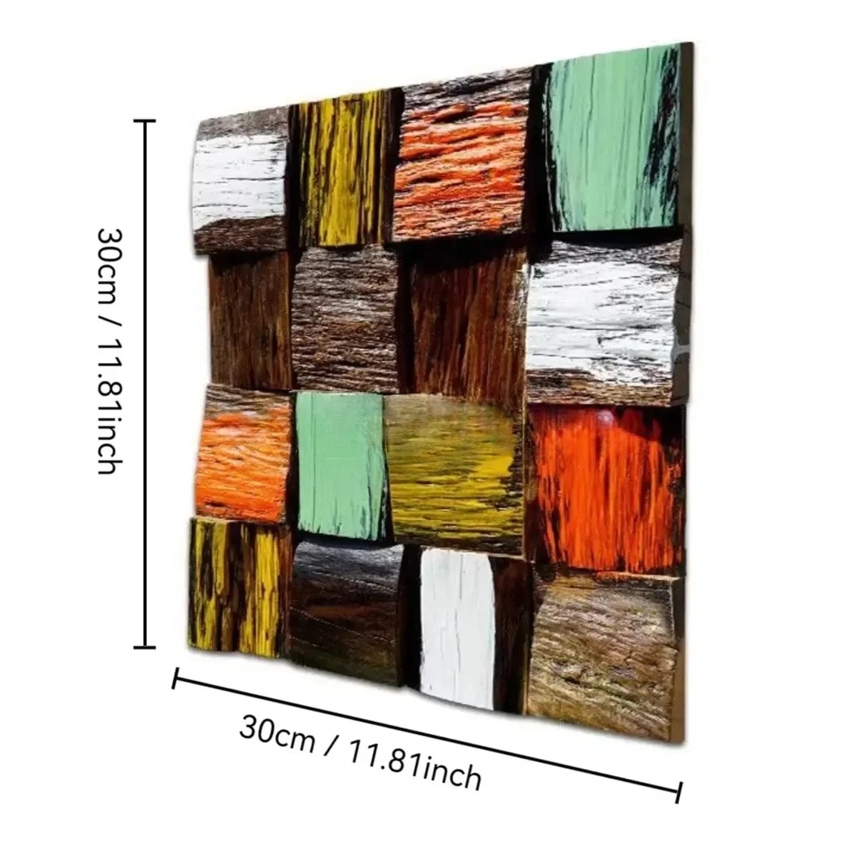 

3D Wood Mosaic Tile Painted Panel for Home Ancient Boat Wood Moaic Wooden Wall Tile Backsplash TV Video Room Wall Decor