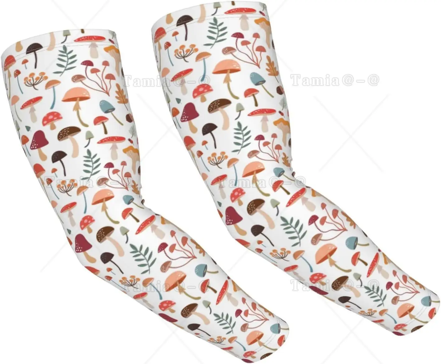 Retro Mushrooms Print Cooling Sun Arm Sleeves For Men Women Arms Sleeve For Sports Mushrooms