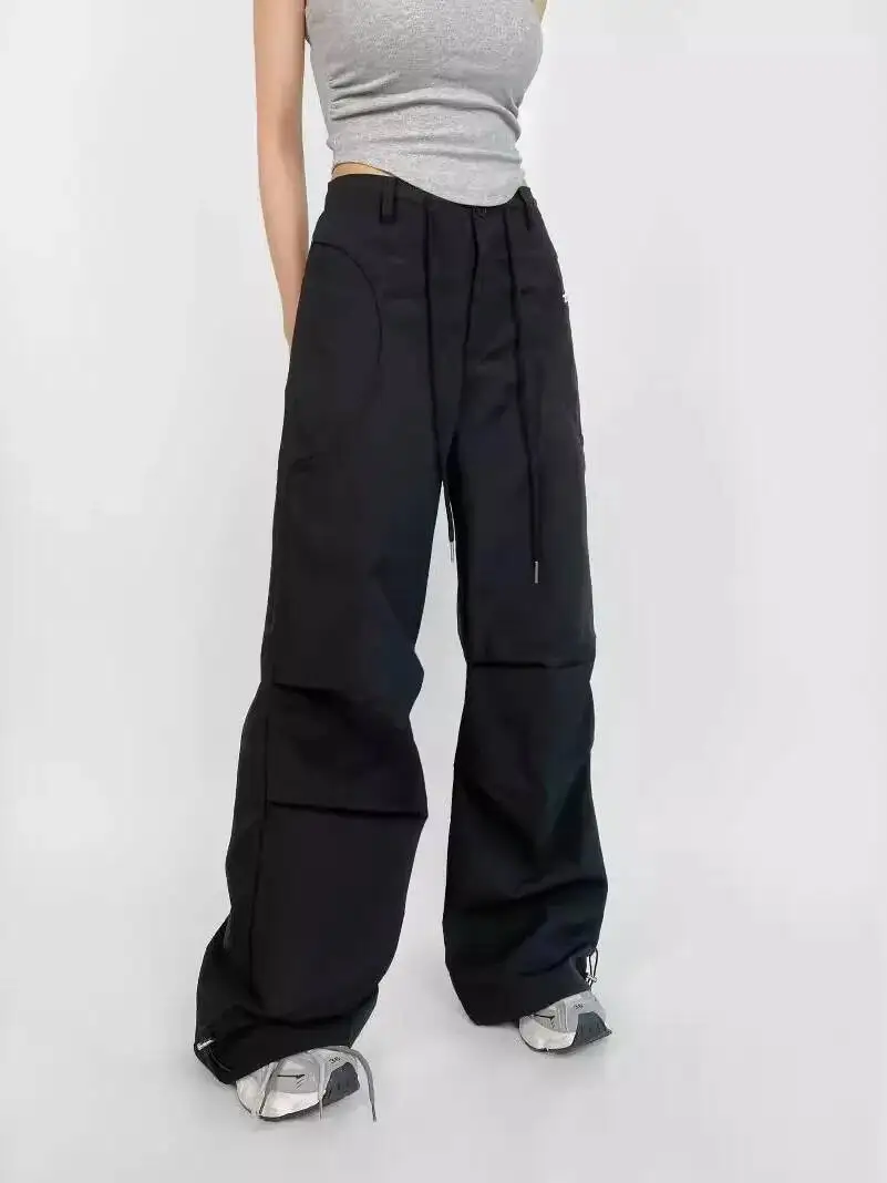 

Летние женские повседневные брюки в американском стиле с высокой талией и шнурком, свободные спортивные брюки-карго для модниц, YFCM, новинка 2026 года