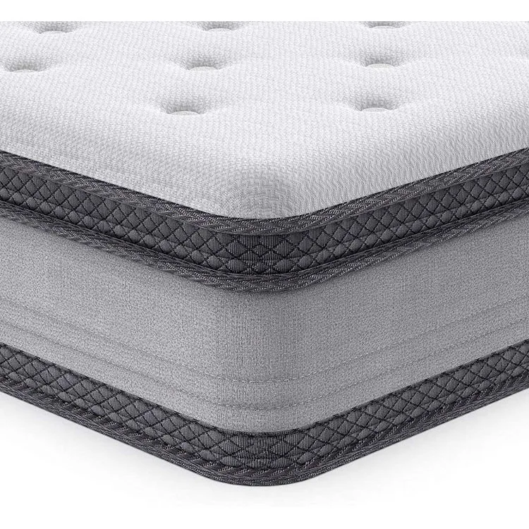 Box Top Pocket Double Single Waterproof  Fabric King Queen Size Latex High Density Memory Foam Spring Mattress For Bed