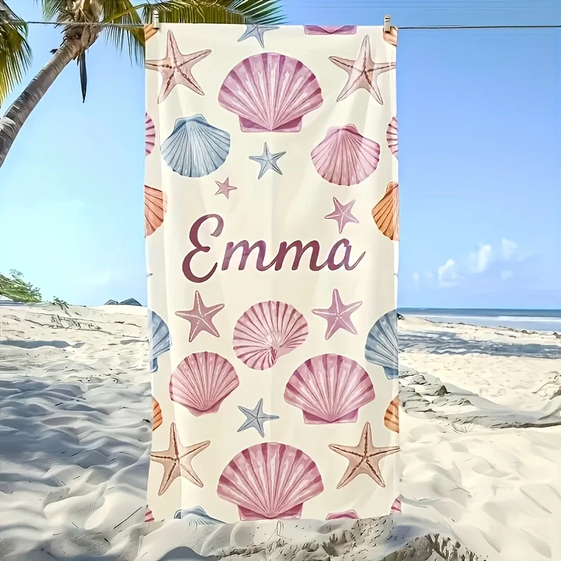 Personalized Striped Beach Towel Custom Name/Logo Oversized Microfiber Towel Summer Party Gift for Beach Swimming Bath Sports