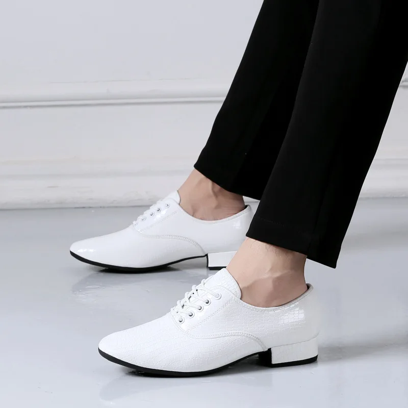 أحذية الرقص الرجالية المصنوعة من الجلد الأسود للاستخدام الداخلي/الخارجي ونعل ناعم من التانغو السالسا ذات الطابع اللاتيني للرجال #3