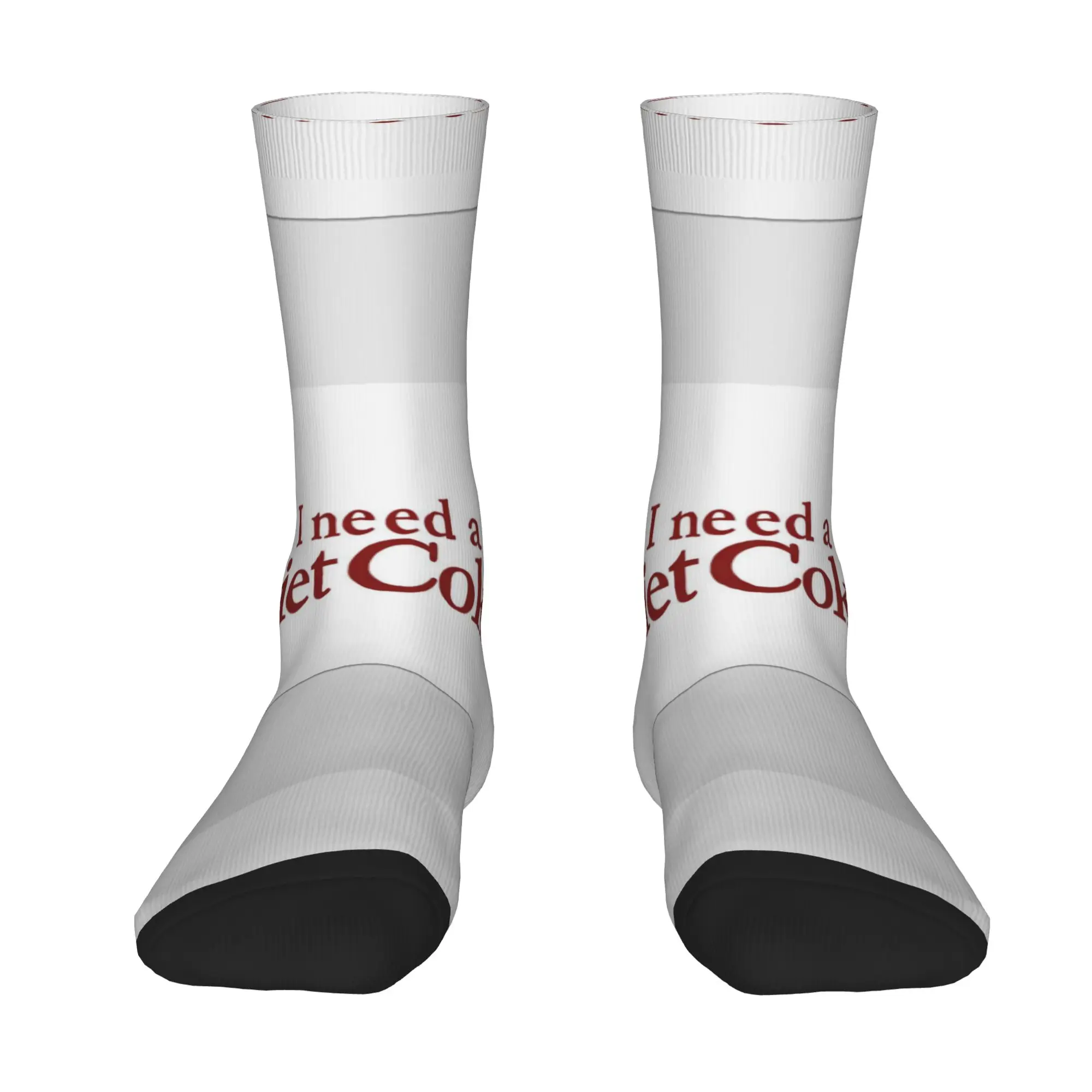 Funny Sock dDiet Coke dDiet Coke I Need a Diet Coke Typography  Hip Hop Seamless Pattern Printed Men Socks Casual Men's Socks