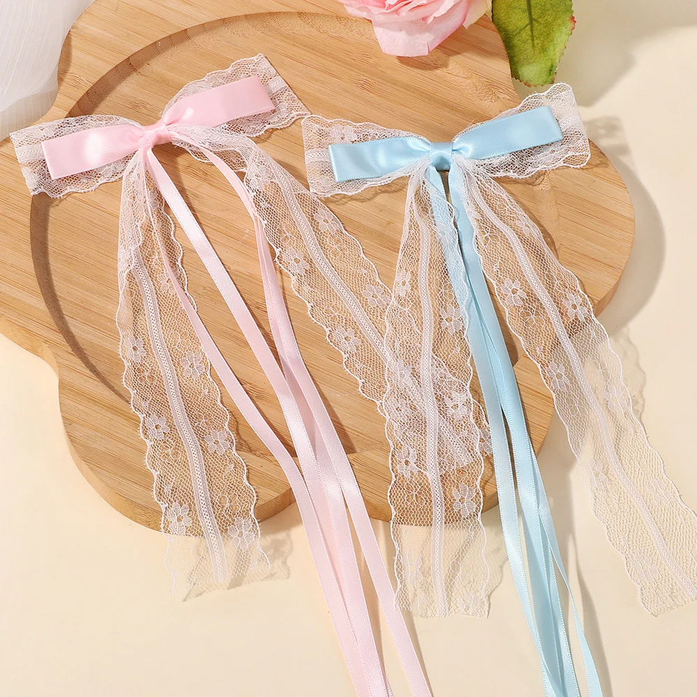 กิ๊บติดผมโบว์ผ้าลูกไม้สีชมพูฟ้ - Tassel Fringe Trim บทวิจารณ์และราคา