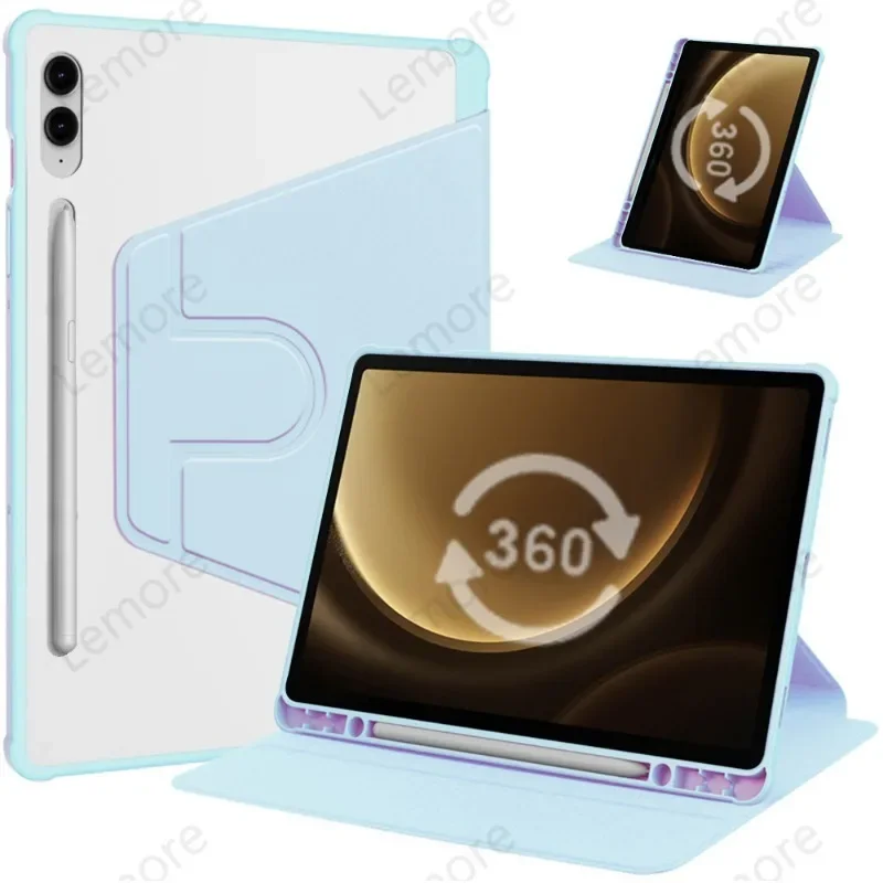 

Чехол с вращением на 360° для Samsung Galaxy Tab S10 Plus, чехол с держателем для карандашей для Galaxy Tab S9 FE Plus S9 Plus 12,4 дюйма, чехол-подставка