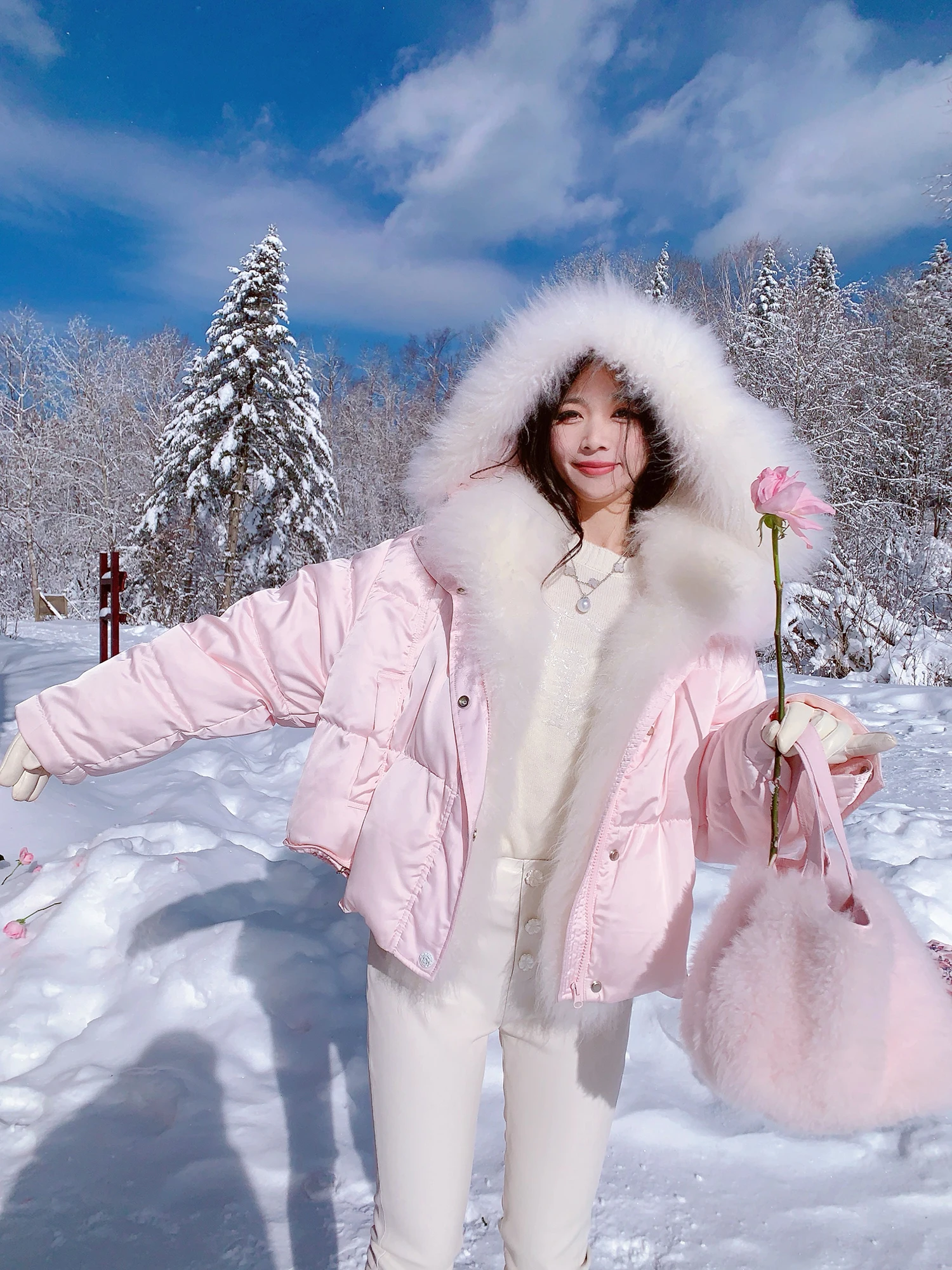 

MissLuxury Winter Thiened Warm Silk Goose down Jaet ort Young Sle Commute Sle Long Sve Pure Color Hat with Zipper