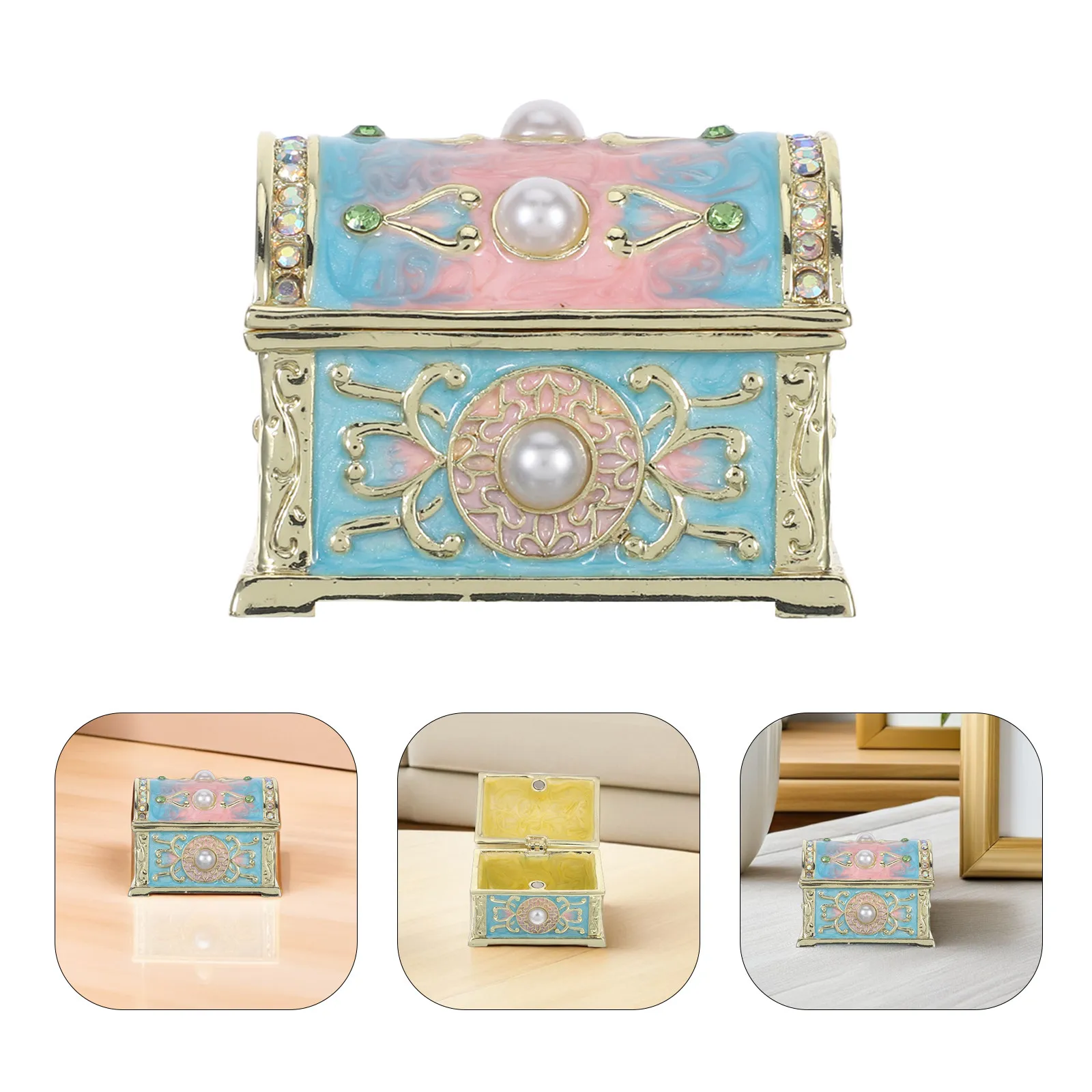 vintage-enamel-treasure-chest-jewelry-box-small-metal-trinket-container-decorative-keepsake-storage-for-women-girls-ring